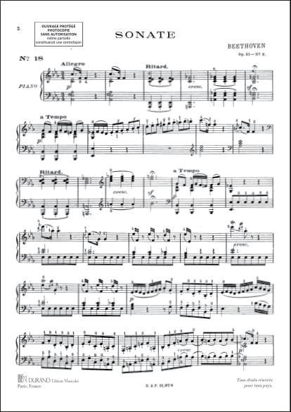 Sonate En Mi B Majeur Op 31 N 3 N 18 Piano